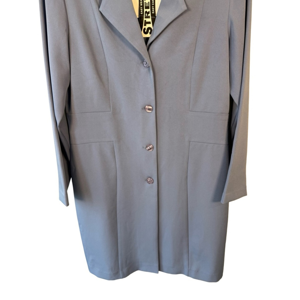 Jessica Soft Blue Tailored BlazerJacket Size 12 Vintage 90s Office Minimalist - Picture 12 of 14